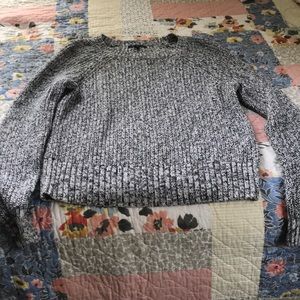 American Eagle Grey and White Sweater